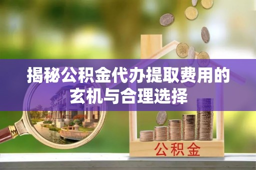 仙游揭秘公积金代办提取费用的玄机与合理选择