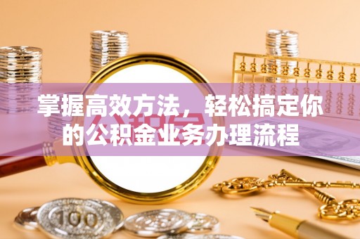 仙游掌握高效方法，轻松搞定你的公积金业务办理流程