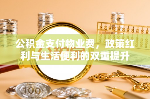 仙游公积金支付物业费，政策红利与生活便利的双重提升