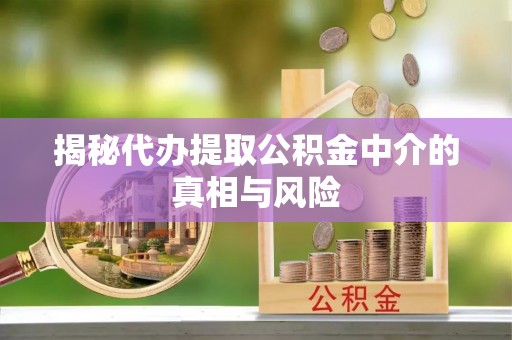 仙游揭秘代办提取公积金中介的真相与风险