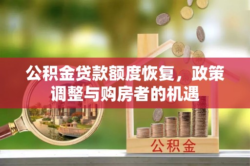 仙游公积金贷款额度恢复，政策调整与购房者的机遇