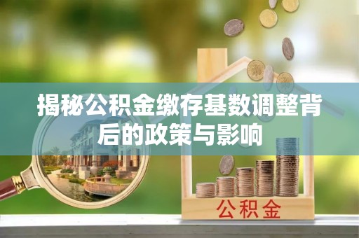 仙游揭秘公积金缴存基数调整背后的政策与影响