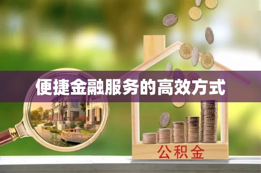仙游便捷金融服务的高效方式